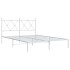 Estructura cama sin colchón con cabecero metal blanco