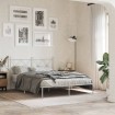 Estructura cama sin colchón con cabecero metal blanco 140x200cm