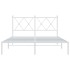 Estructura cama sin colchón con cabecero metal blanco