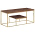Mesa de centro acero inoxidable madera maciza traviesa