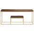 Mesa de centro acero inoxidable madera maciza traviesa