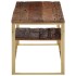 Mesa de centro acero inoxidable madera maciza traviesa
