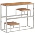 Mesa consola acero inoxidable y madera maciza acacia