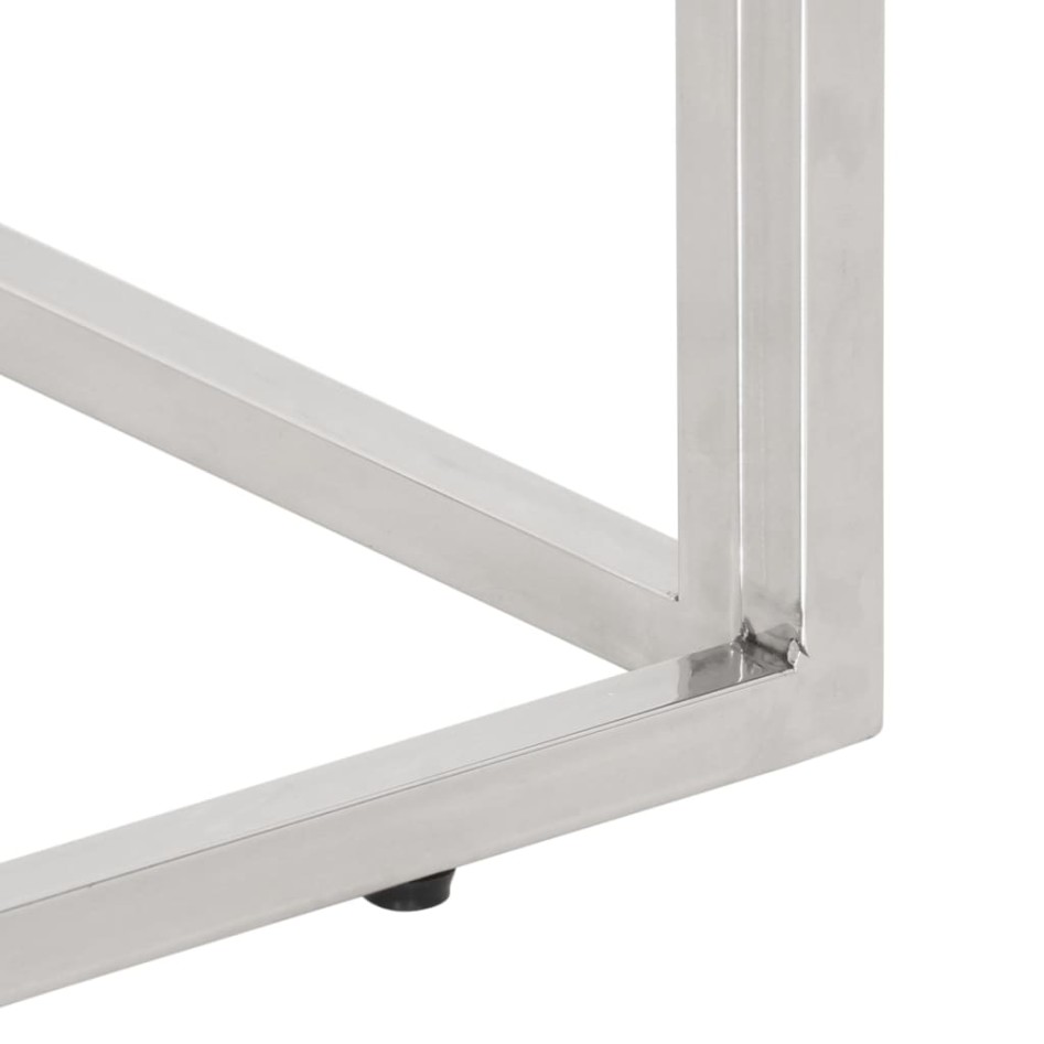 Mesa consola acero inoxidable y madera maciza acacia