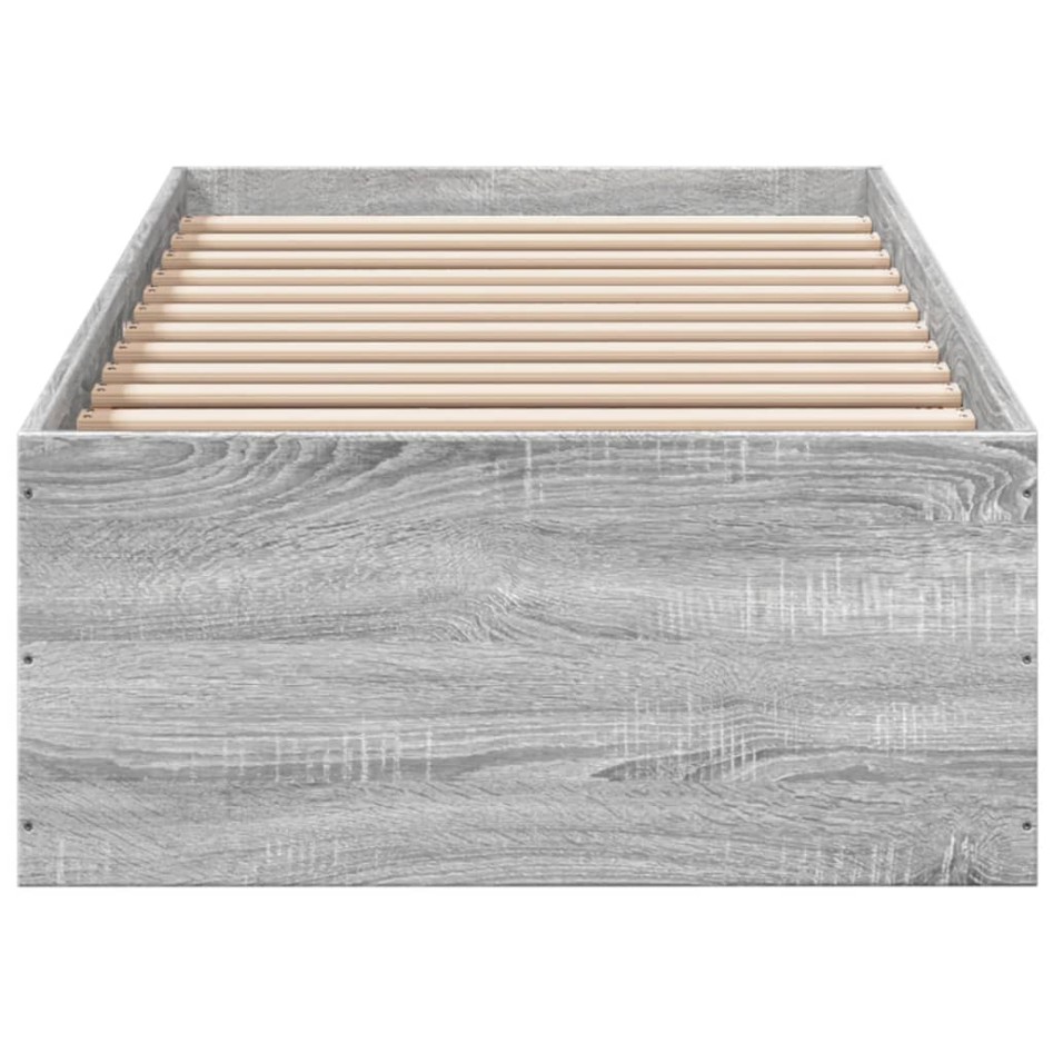 Estructura de cama madera de ingeniería gris Sonoma 75x190