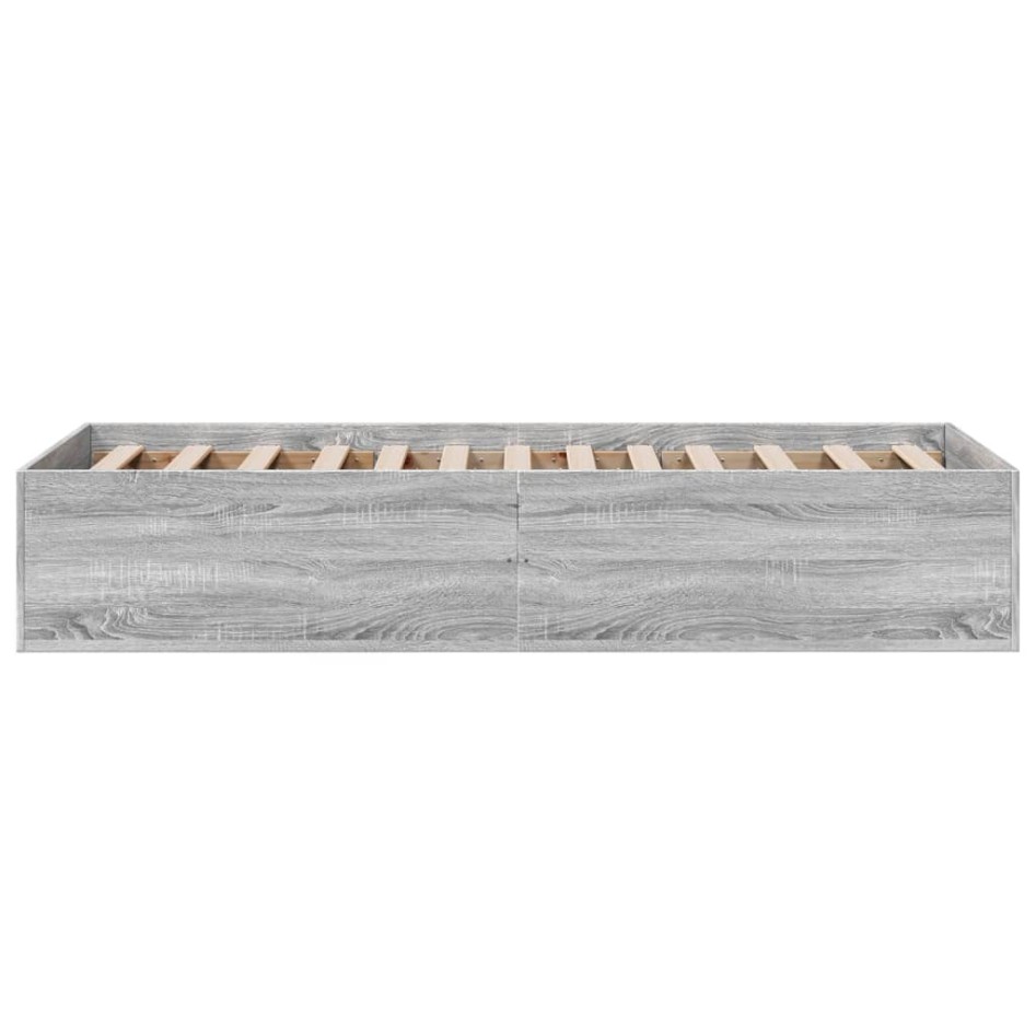 Estructura de cama madera de ingeniería gris Sonoma 75x190