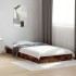 Estructura de cama sin colchón madera roble ahumado 100x200