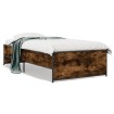Estructura cama madera ingeniería metal roble humo 100x200 cm
