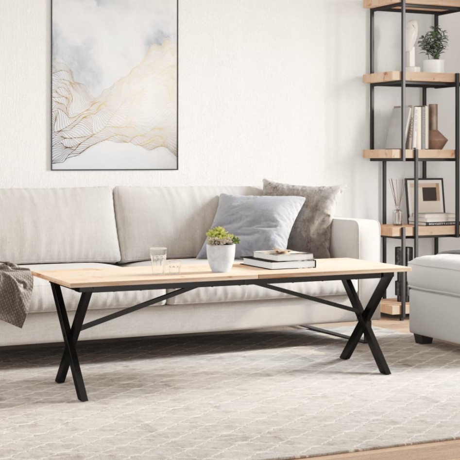 Patas de mesa de centro estructura X acero 140x30x43