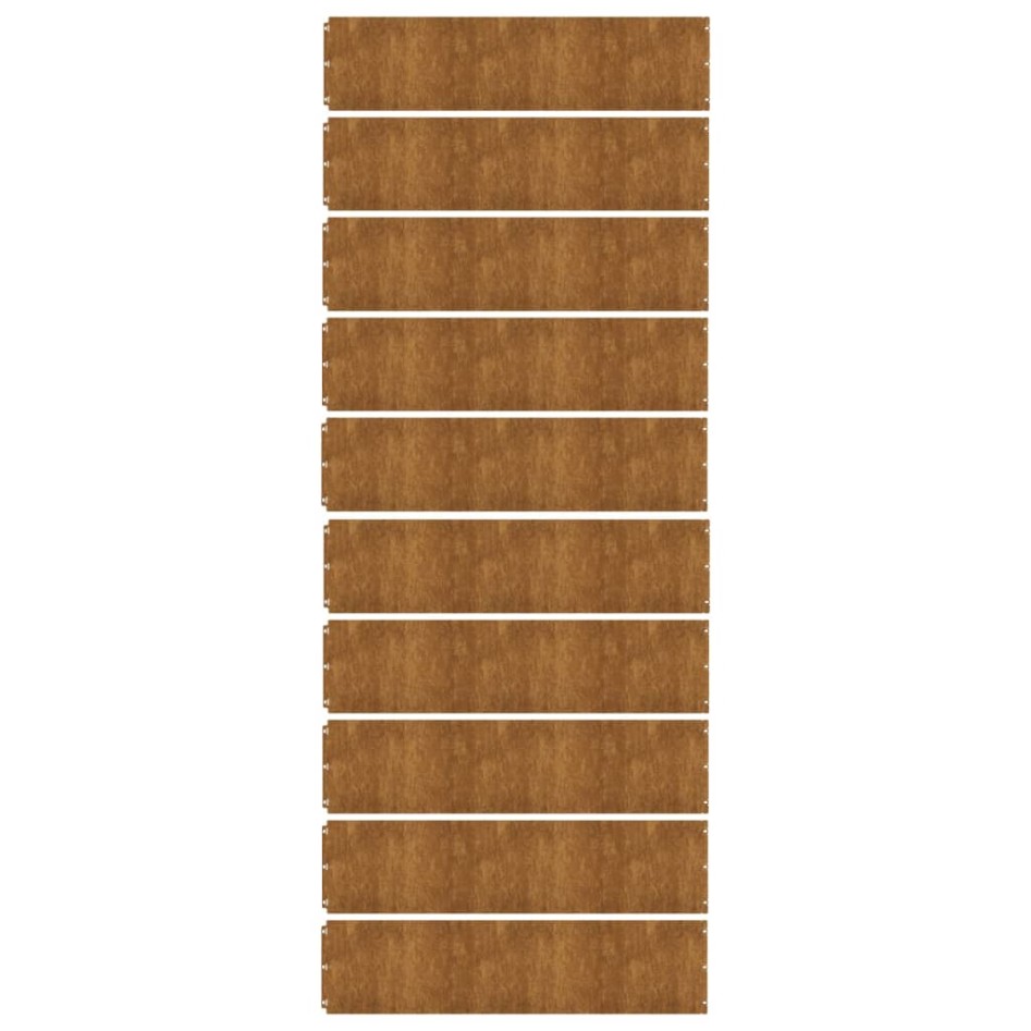 Bordes de césped acero corten flexible 10 piezas 25x103
