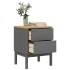 Mesita de noche FLORO madera maciza de pino gris 45x39x57