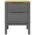 Mesita de noche FLORO madera maciza de pino gris 45x39x57