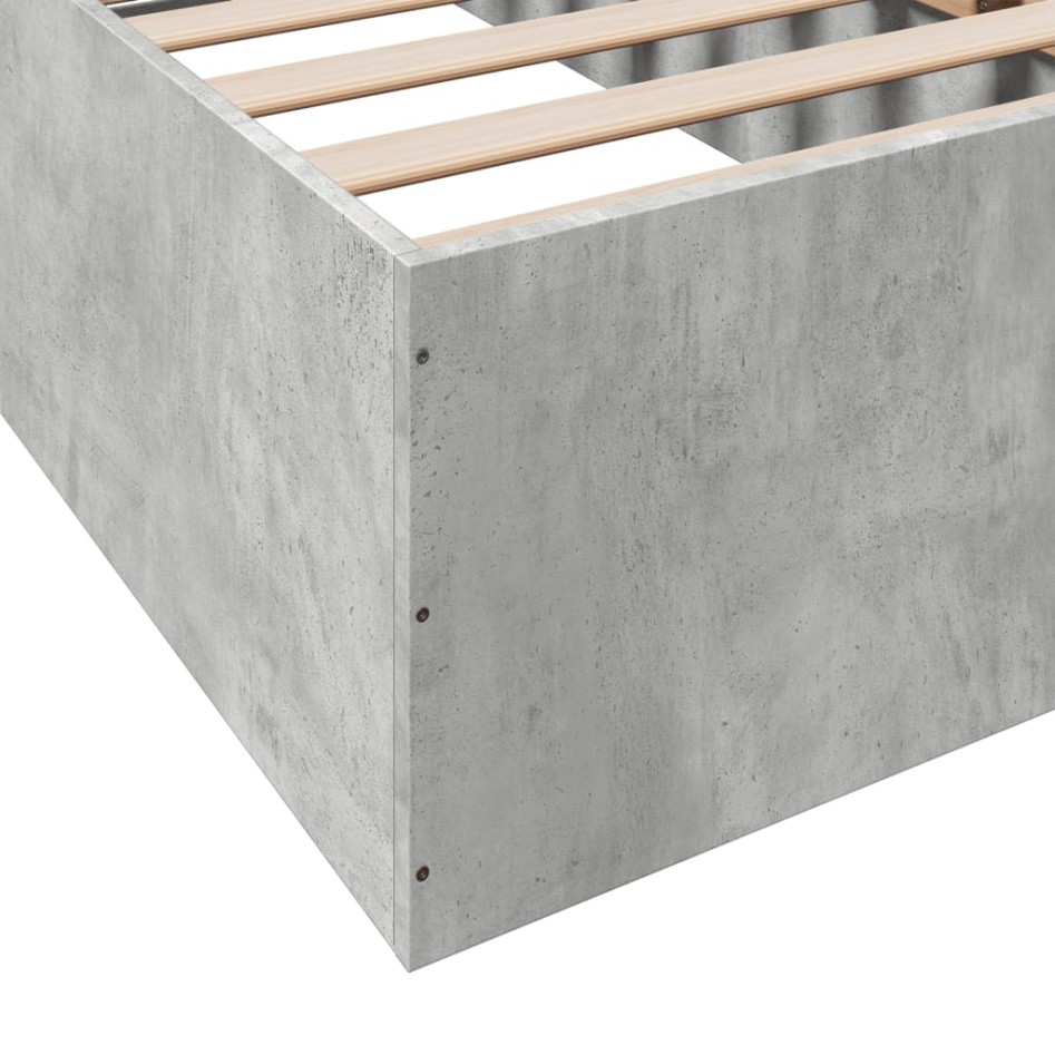 Estructura de cama madera de ingeniería gris hormigón