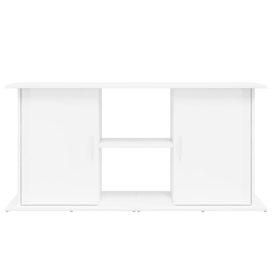 Soporte de acuario madera ingeniería blanco brillo 121x41x58