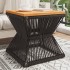Mesa de centro base de alambre madera acacia negro 38x38x38