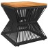 Mesa de centro base de alambre madera acacia negro 38x38x38