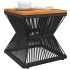 Mesa de centro base de alambre madera acacia negro 38x38x38