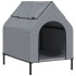 Casa para perros tela Oxford y acero gris