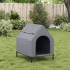 Casa para perros tela Oxford y acero gris