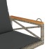 Banco columpio con cojines ratán sintético gris 63x62x40