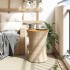 Mesa de jardín forma de tambor ratán sintético y madera