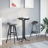Mesa alta de comedor madera ingeniería y acero negro Ø60x110