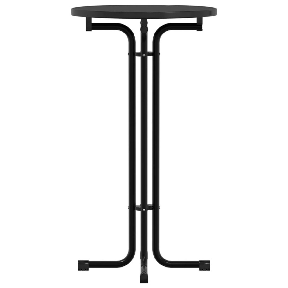 Mesa alta de comedor madera ingeniería y acero negro Ø60x110