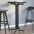 Mesa alta de comedor madera ingeniería y acero negro Ø70x110