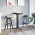 Mesa alta de comedor madera ingeniería y acero negro Ø70x110