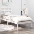 Estructura de cama madera maciza individual blanco 75x190