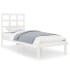 Estructura de cama madera maciza individual blanco 75x190