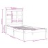 Estructura de cama madera maciza individual blanco 75x190