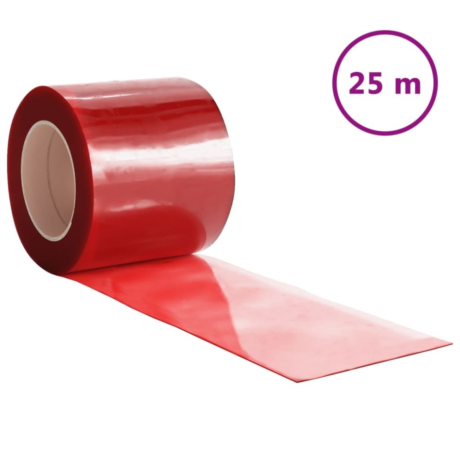 Tira de cortina para puertas PVC rojo 200x1,6 mm 25