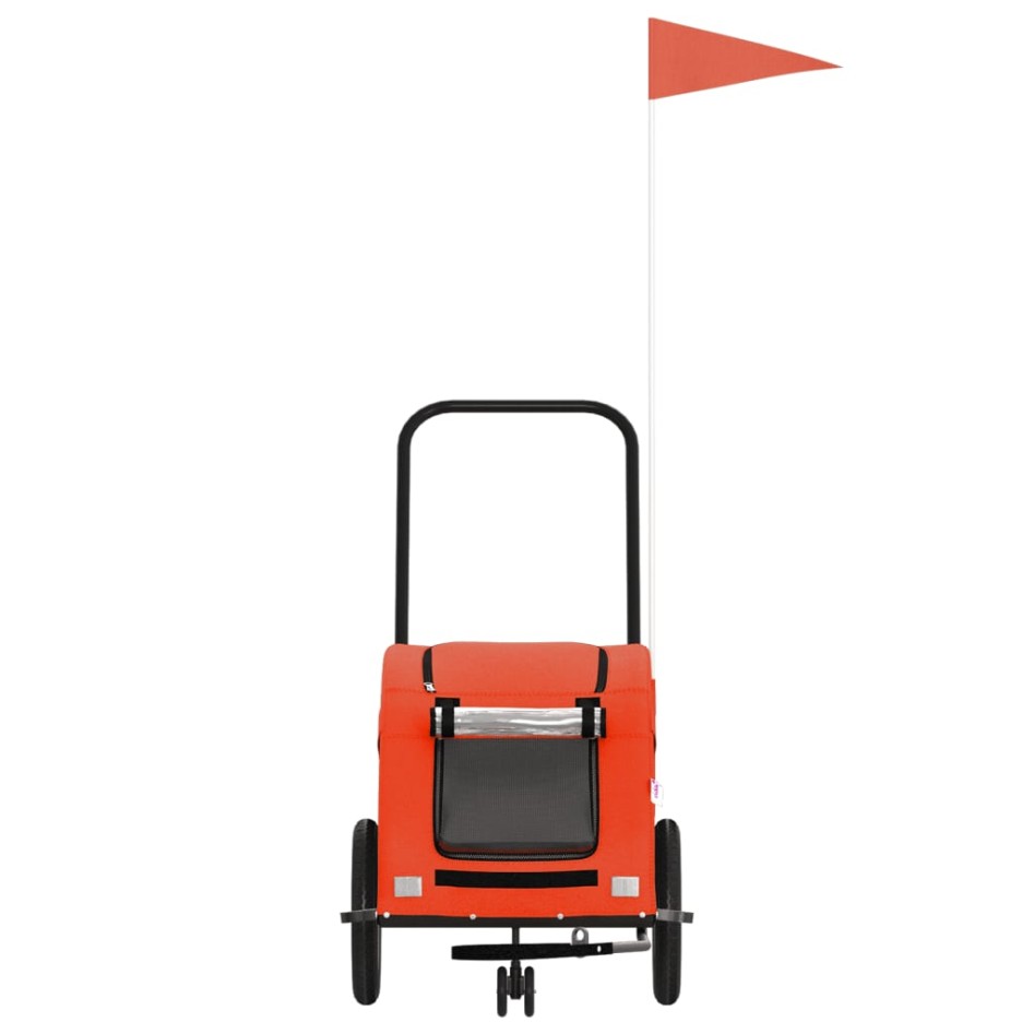 Remolque de bicicleta mascotas hierro tela Oxford naranja