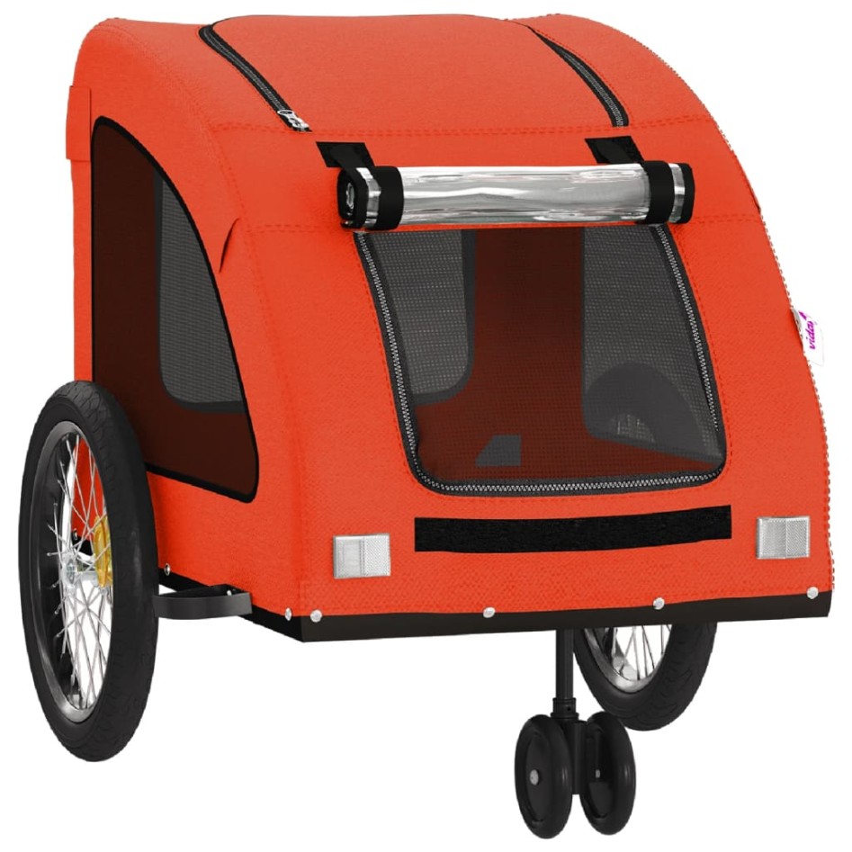 Remolque de bicicleta mascotas hierro tela Oxford naranja