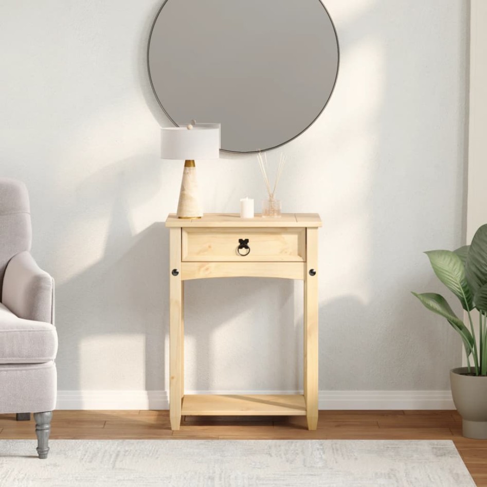 Mesa consola Corona madera maciza de pino 55x35x73