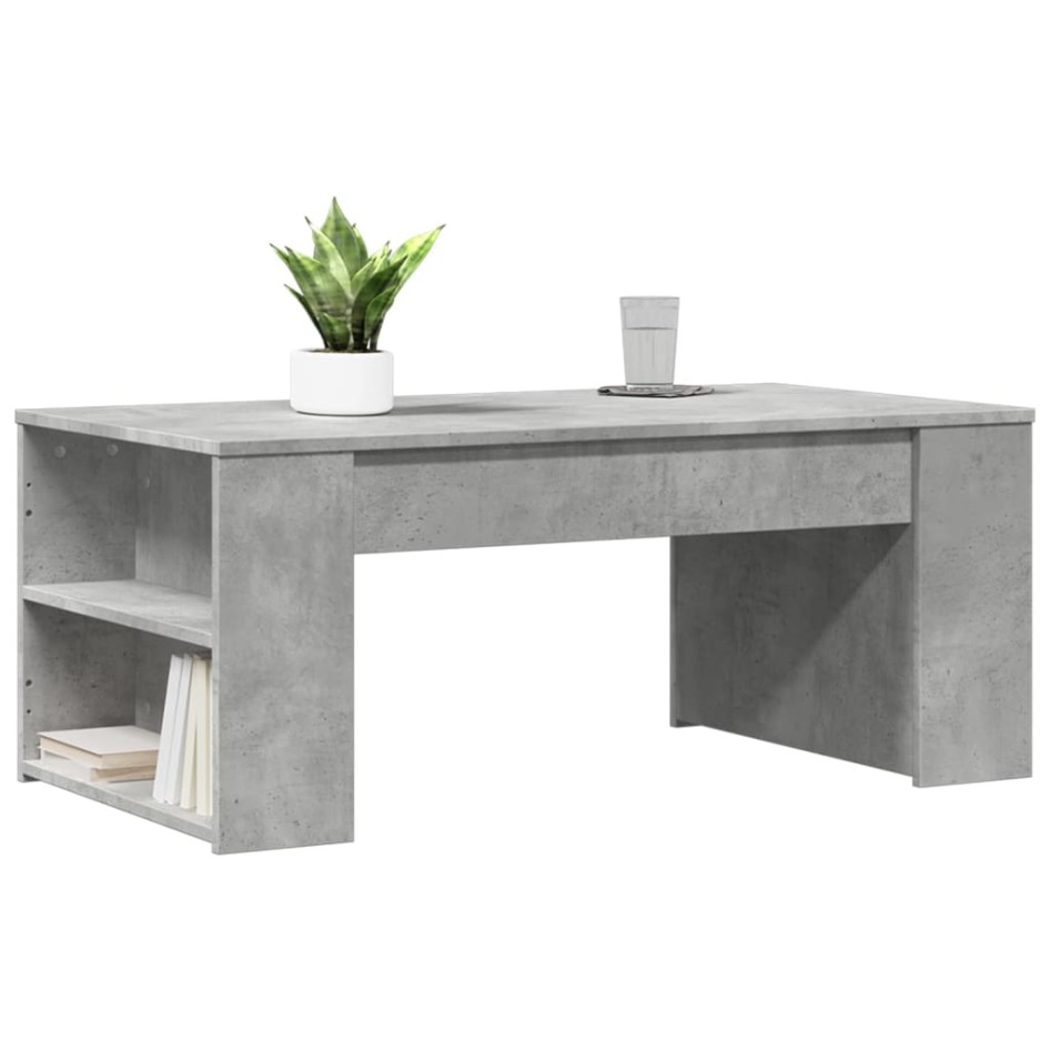 Mesa de centro madera de ingeniería gris hormigón 102x55x42