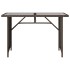 Mesa de jardín superficie vidrio ratán PE marrón 110x68x70