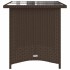 Mesa de jardín superficie vidrio ratán PE marrón 110x68x70