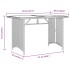 Mesa de jardín superficie vidrio ratán PE marrón 110x68x70