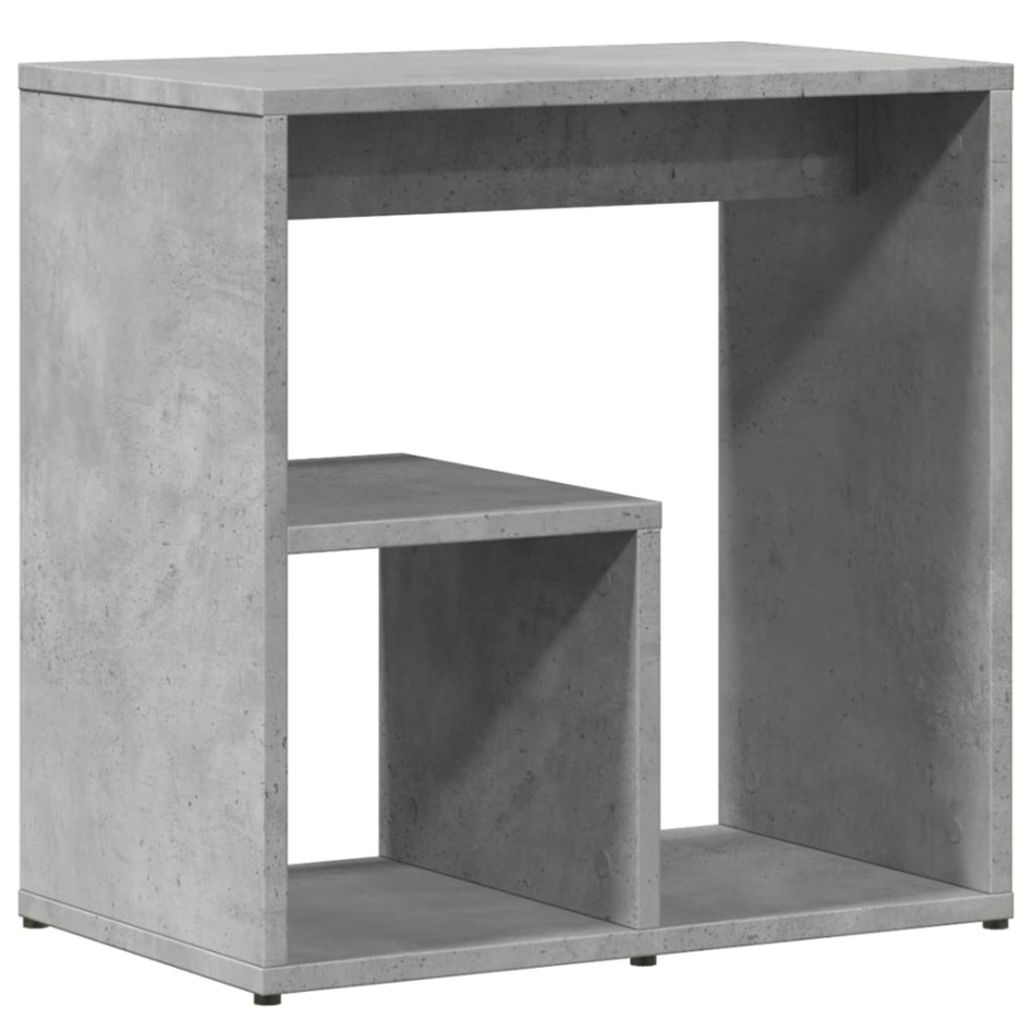 Mesa auxiliar 2 uds madera ingeniería gris hormigón 50x30x50