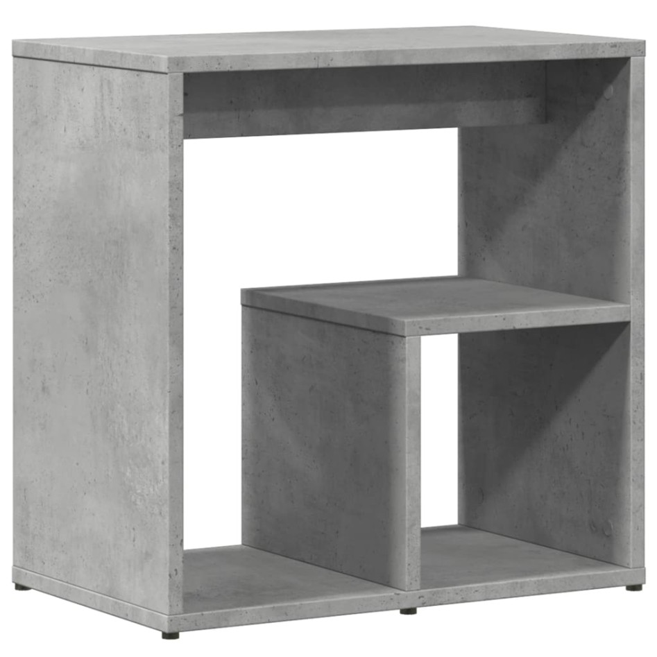 Mesa auxiliar 2 uds madera ingeniería gris hormigón 50x30x50