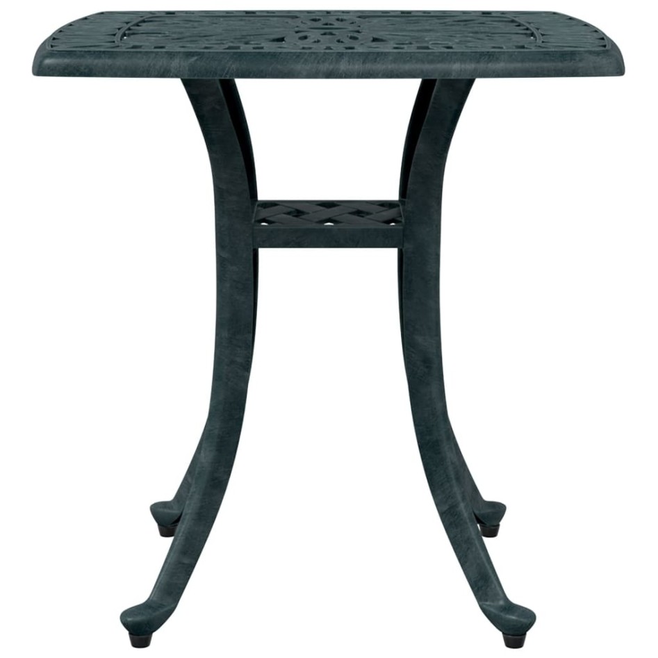 Mesa de jardín aluminio fundido verde 53x53x53