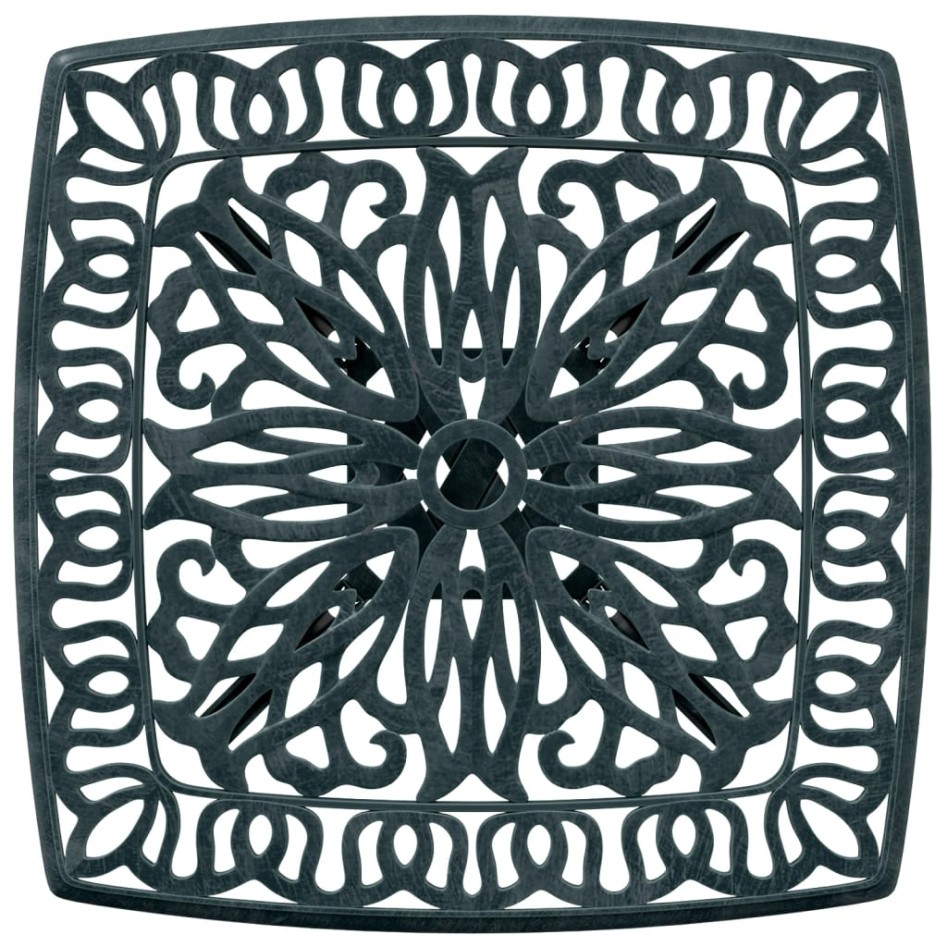 Mesa de jardín aluminio fundido verde 53x53x53