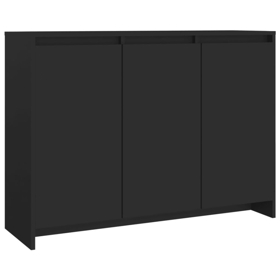 Aparador de madera contrachapada negro 102x33x75