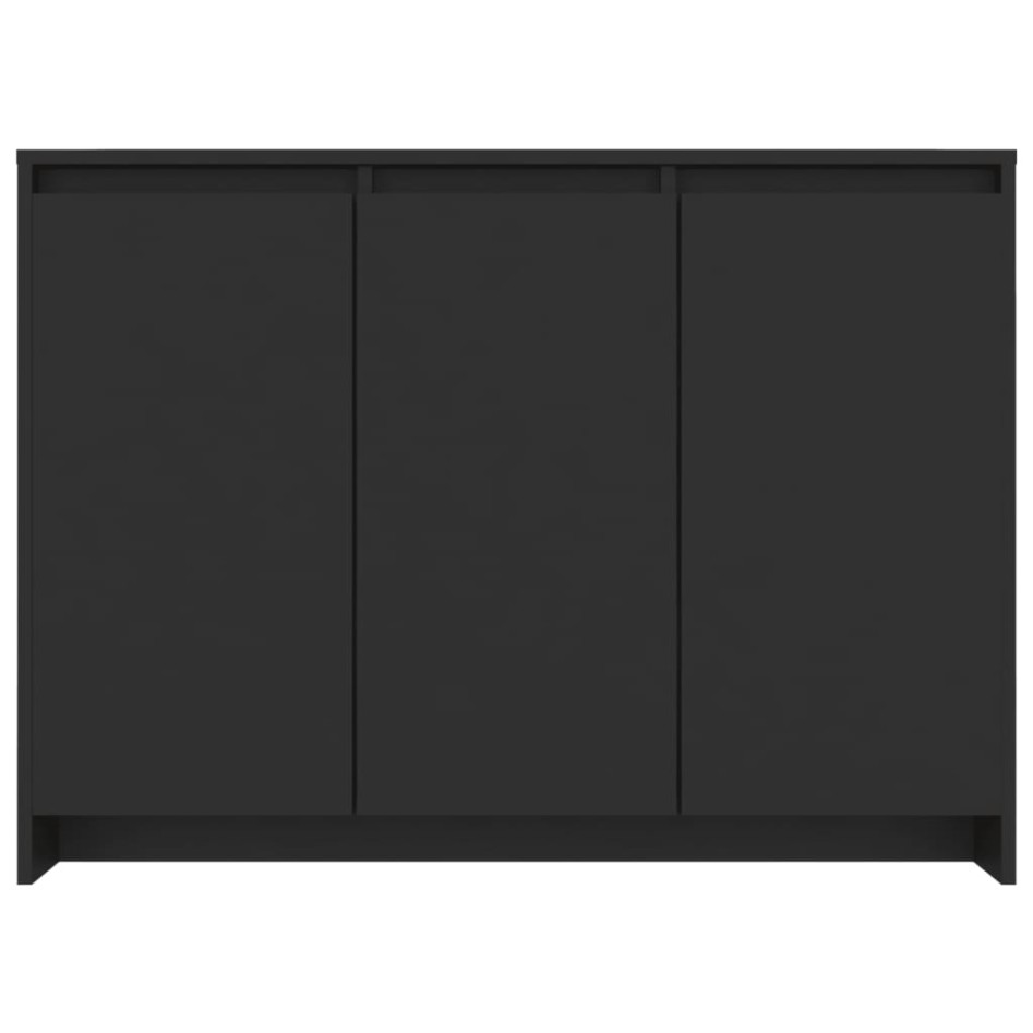 Aparador de madera contrachapada negro 102x33x75