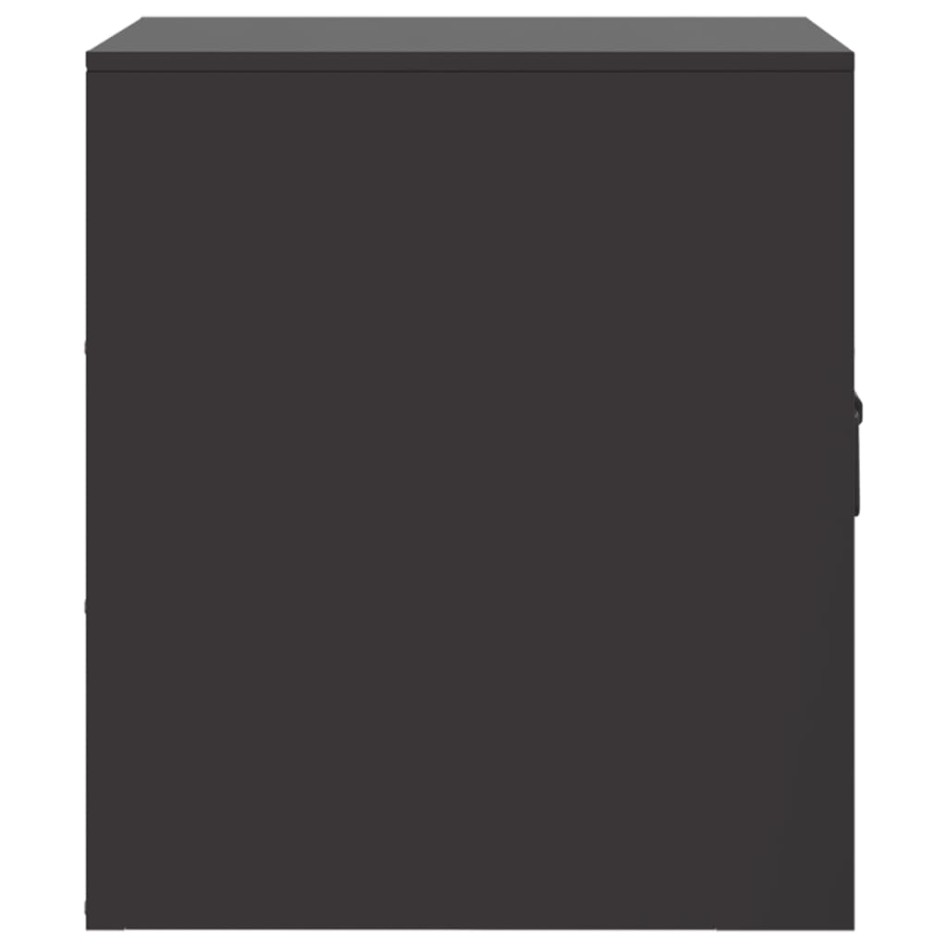 Mesitas de noche 2 unidades acero negro 34,5x39x44