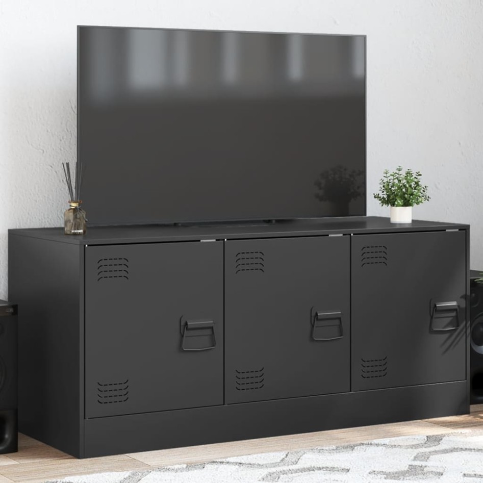 Mueble para TV de acero negro 99x39x44