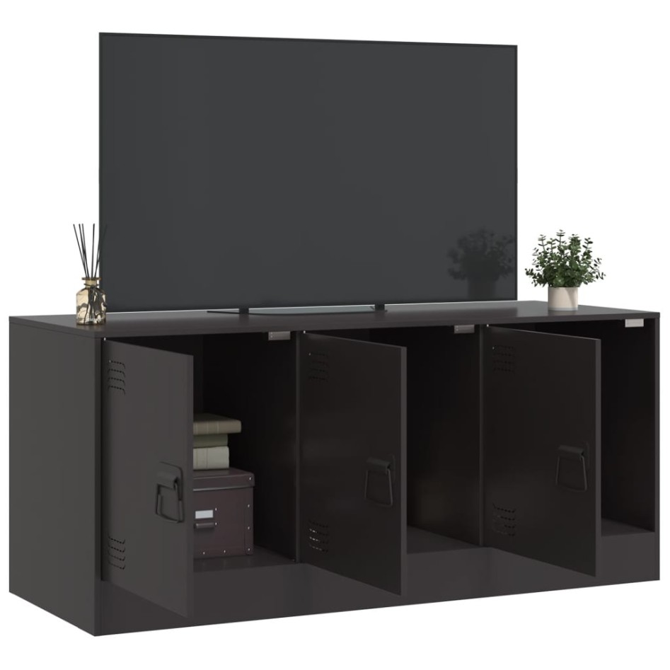 Mueble para TV de acero negro 99x39x44