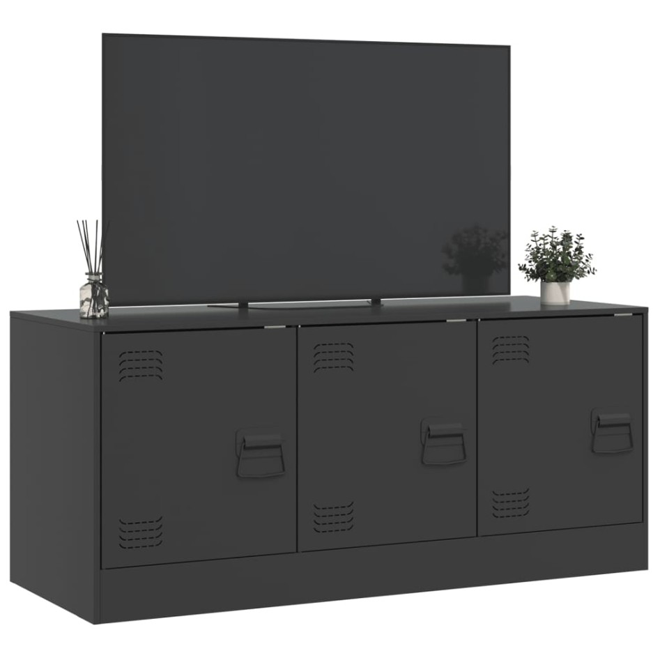 Mueble para TV de acero negro 99x39x44